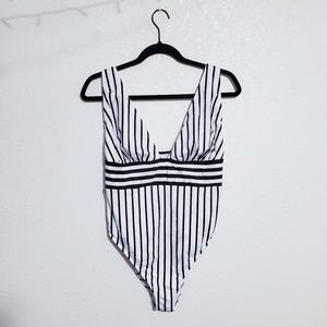 Asos Swim Striped Onepeice